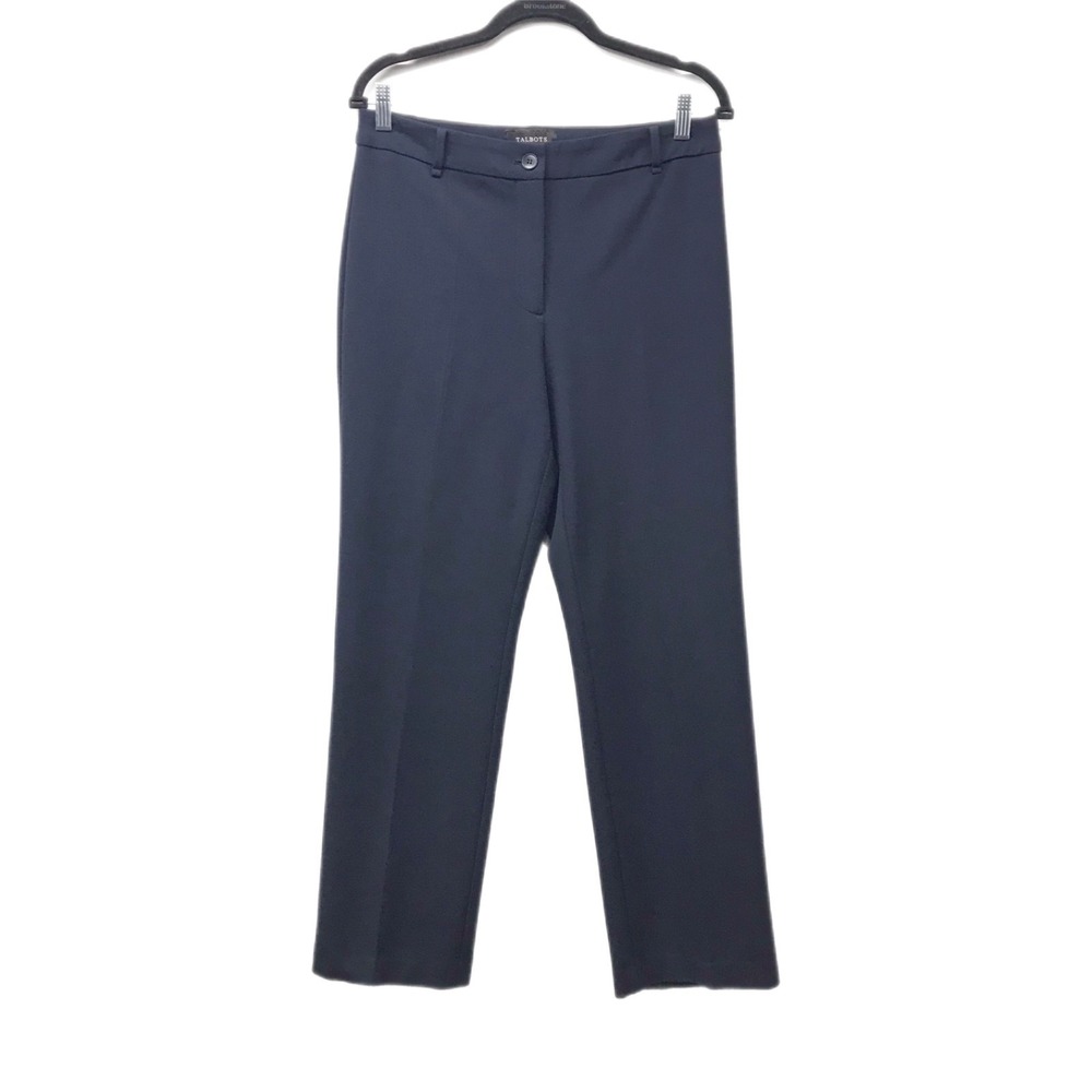 Talbots Heritage Dress Pants Women's Size 8 Navy Blue Straight Leg Slacks Career